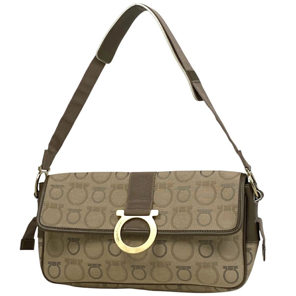 Salvatore Ferragamo Gancini Shoulder Bag All over One Shoulder Hobo Handbag